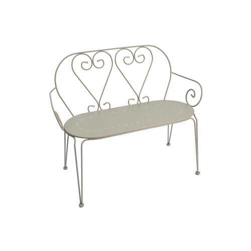 Banc coeur dépliable en métal de jardin